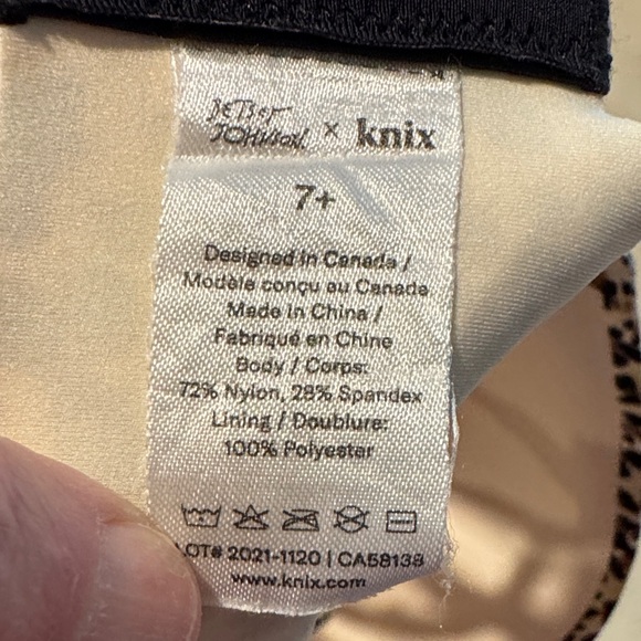 Knix Betsy Johnson X - V neck Leopard Print Bra with Red Straps. Size 7+ - Picture 4 of 4